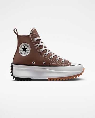 Men's Converse Run Star Hike High Top Sneakers Brown/Black/White | Australia-61930