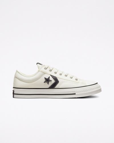 Men's Converse Star Player 76 Sneakers White/Black | Australia-08634