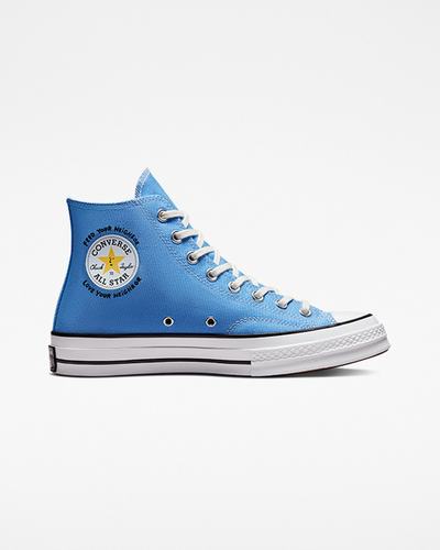 Men's Converse x Sky High Farm Workwear Chuck 70 High Top Sneakers Blue/Multicolor/White | Australia-68125