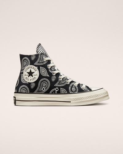 Women's Converse Chuck 70 Paisley High Top Sneakers Black | Australia-12407