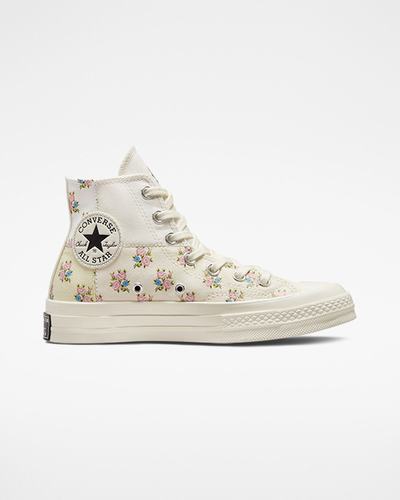 Women's Converse Chuck 70 Patchwork Floral High Top Shoes Beige/White | Australia-69820