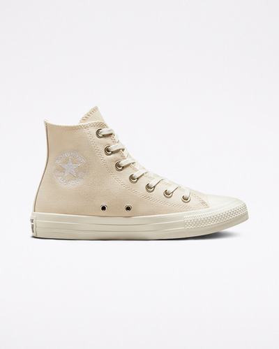 Women's Converse Chuck Taylor All Star Embroidered Floral High Top Sneakers Beige White | Australia-01739