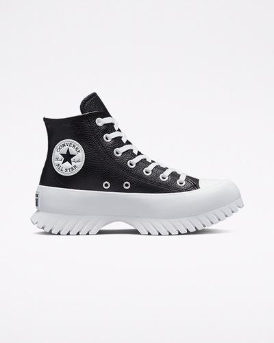 Women's Converse Chuck Taylor All Star Lugged 2.0 Leather High Top Shoes Black/White | Australia-23961