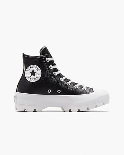 Women's Converse Chuck Taylor All Star Lugged Leather High Top Sneakers Black/White | Australia-47852