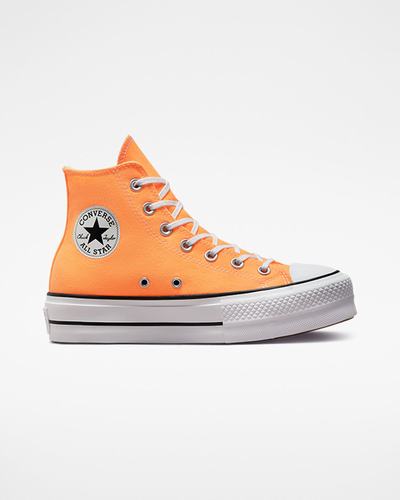 Women's Converse Chuck Taylor All Star Lift High Top Sneakers Orange/Black/White | Australia-50714