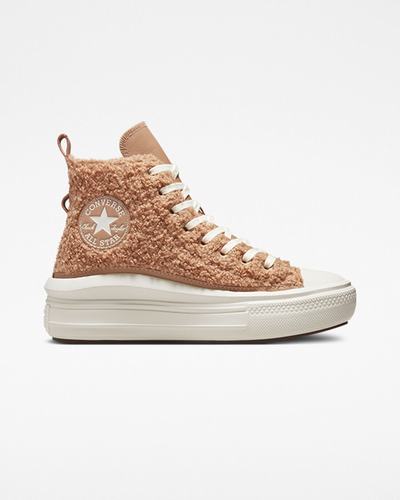 Women's Converse Chuck Taylor All Star Move High Top Sneakers Brown | Australia-27498