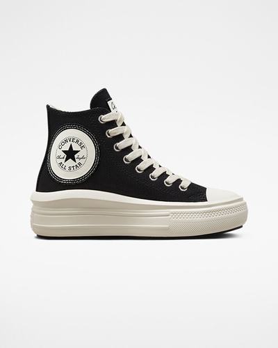 Women's Converse Chuck Taylor All Star Move High Top Sneakers Black/Beige White | Australia-31659