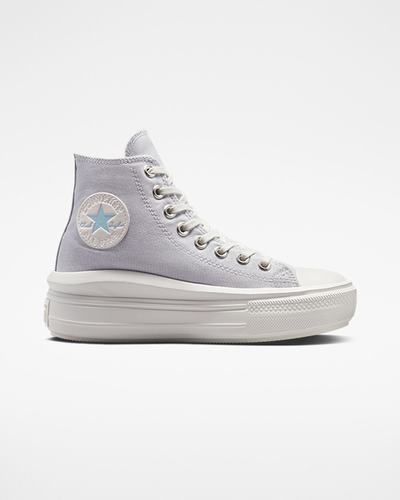 Women's Converse Chuck Taylor All Star Move High Top Sneakers Purple/White | Australia-48259