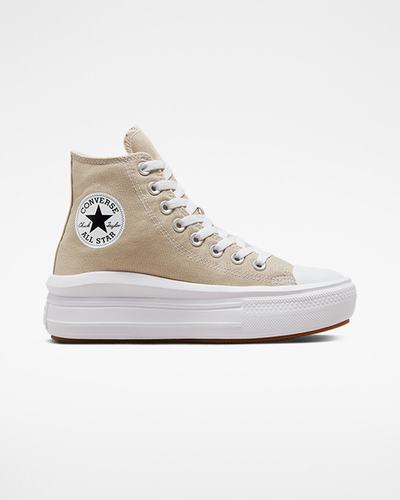 Women's Converse Chuck Taylor All Star Move High Top Sneakers Grey/White/Grey | Australia-76945