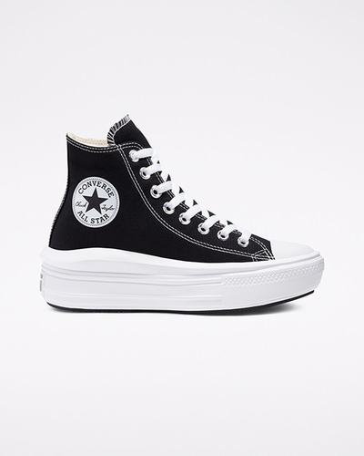 Women's Converse Chuck Taylor All Star Move High Top Sneakers Black/Beige White | Australia-81064