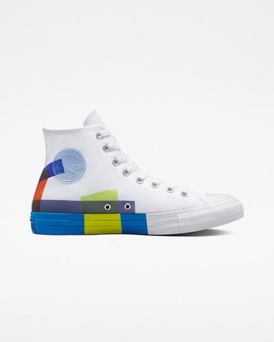 Women's Converse Chuck Taylor All Star Space Racer High Top Sneakers White/Blue/White | Australia-28954