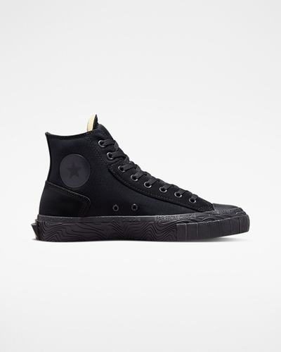 Women's Converse Chuck Taylor Alt Star Wavy High Top Sneakers Black/Deep Grey/Black | Australia-53704