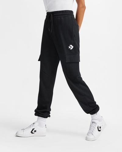 Women's Converse Classic Fit Cargo Jogger Pants Black | Australia-19287