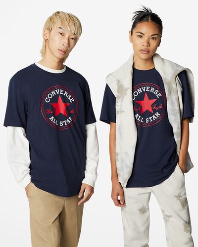 Women's Converse Go-To All Star Patch Standard Fit T-Shirts Obsidian | Australia-62718