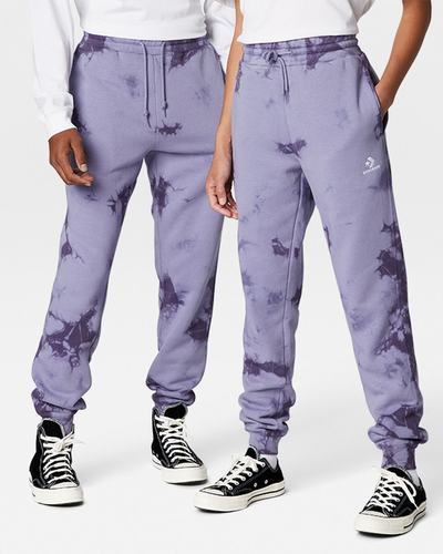 Women's Converse Go-To Star Chevron Washed Standard Fit Joggers Purple | Australia-12879