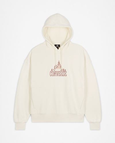 Women's Converse Loose Fit Graphic Hoodies Beige | Australia-72156