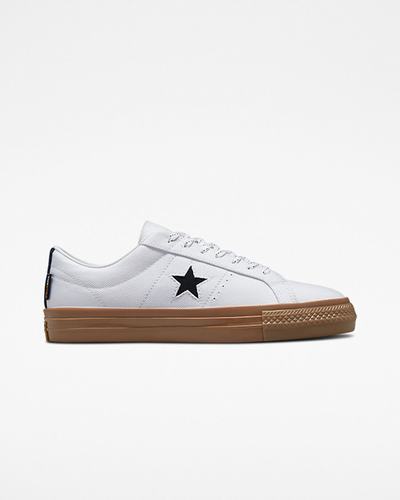 Women's Converse One Star Pro Cordura Canvas Skate Shoes White/Black | Australia-63487