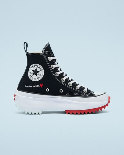 Women's Converse Run Star Hike High Top Sneakers Black/White/Red | Australia-28319