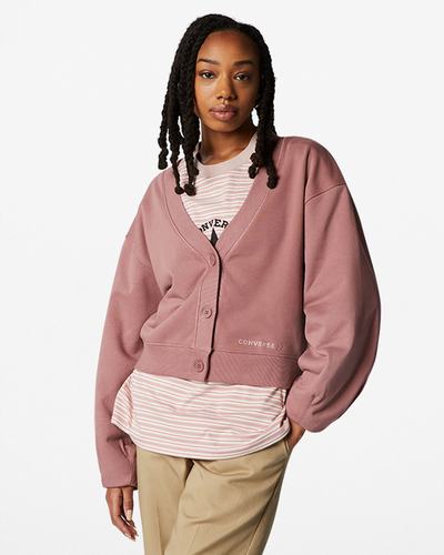 Women's Converse Twisted Knits Cardigan Sweatshirts Saddle | Australia-13976