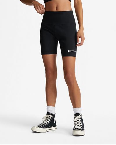 Women's Converse Wordmark Bike Shorts Black | Australia-30164