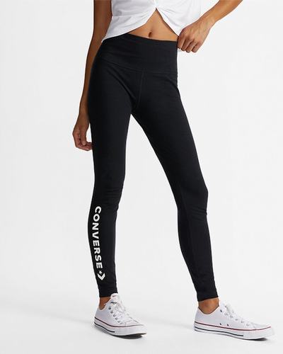 Women's Converse Wordmark Legging Pants Black | Australia-61593