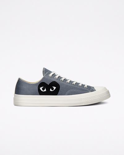 Women's Converse x Comme des Garçons PLAY Chuck 70 Sneakers Grey/Black | Australia-90524