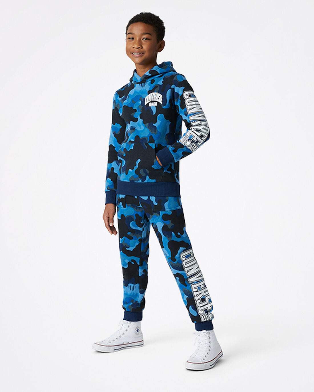 Boys' Converse Camo Jogger Pants Navy | Australia-35670