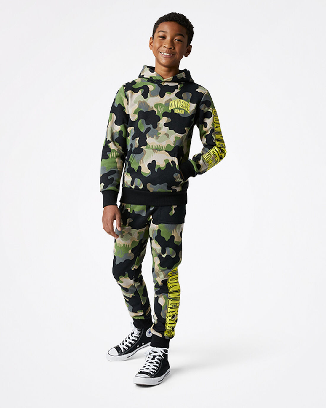 Boys' Converse Camo Jogger Pants Olive | Australia-78653