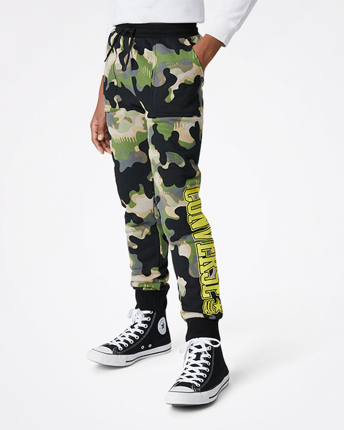 Boys\' Converse Camo Jogger Pants Olive | Australia-78653