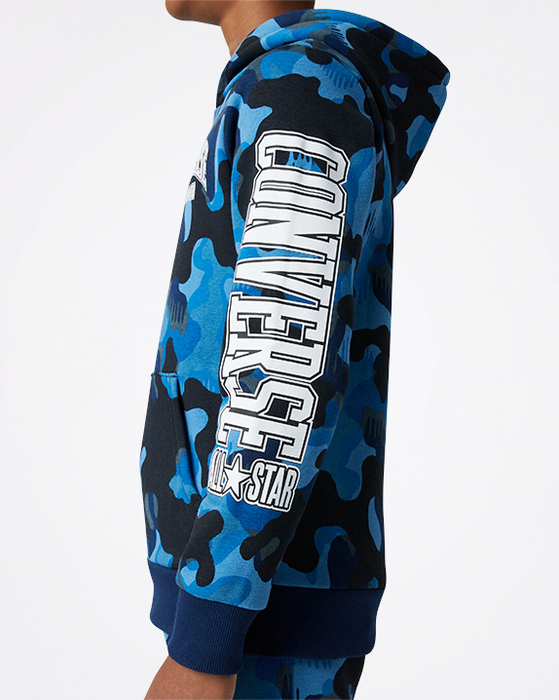 Boys' Converse Camo Pullover Hoodies Navy | Australia-61047