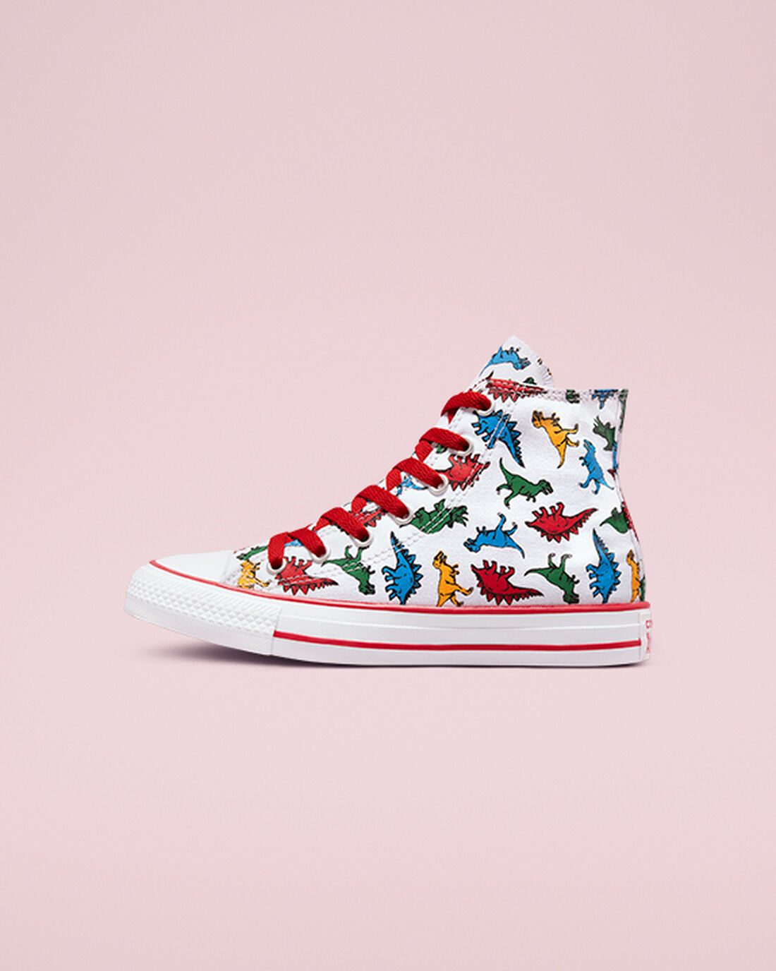 Boys' Converse Chuck Taylor All Star Dinosaurs High Top Sneakers White/Red/Blue | Australia-46098