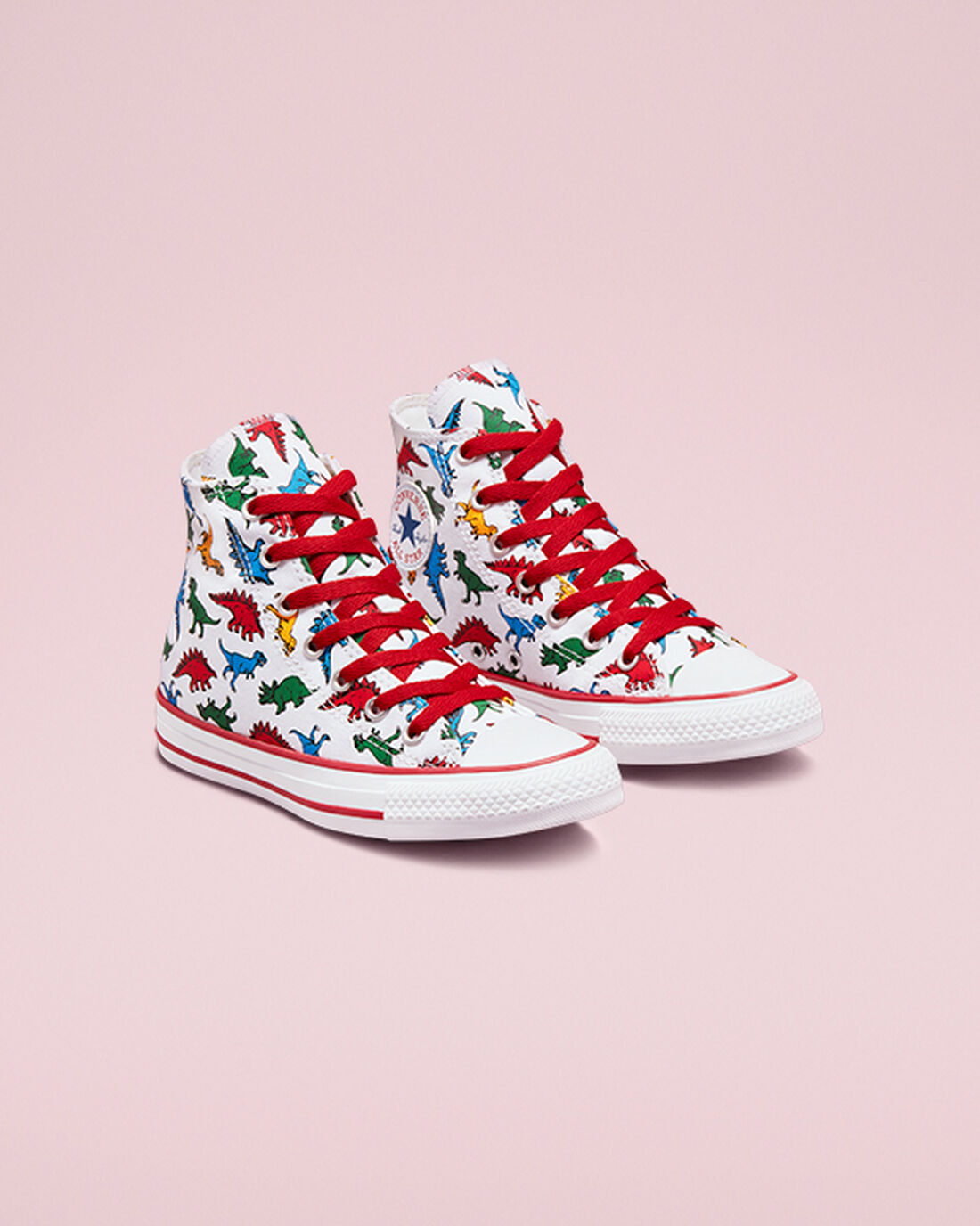 Boys' Converse Chuck Taylor All Star Dinosaurs High Top Sneakers White/Red/Blue | Australia-46098