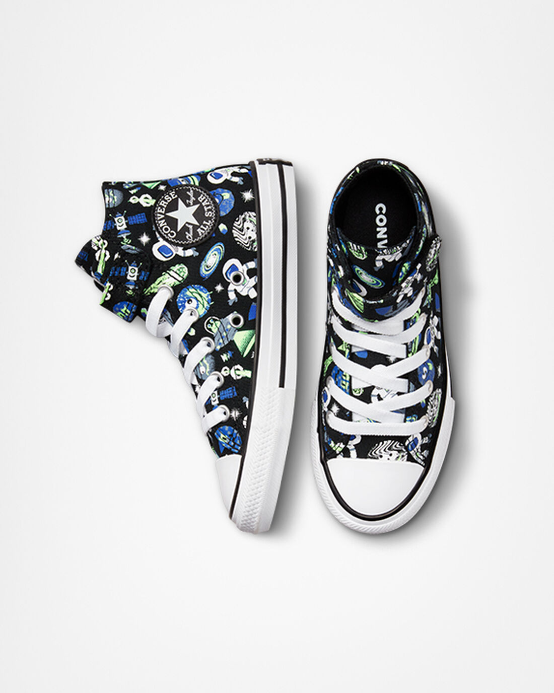 Boys' Converse Chuck Taylor All Star Easy-On Space Cruiser High Top Sneakers Black/Blue/Green | Australia-10597