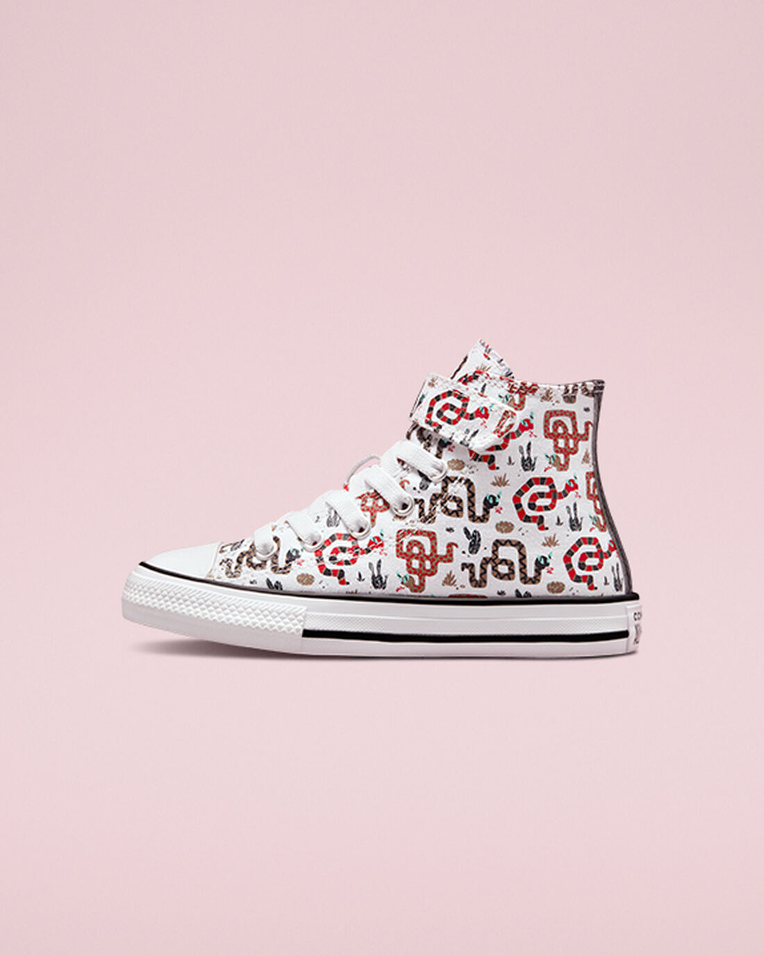 Boys' Converse Chuck Taylor All Star Easy-On Snake High Top Sneakers White/Grey/Red | Australia-87065