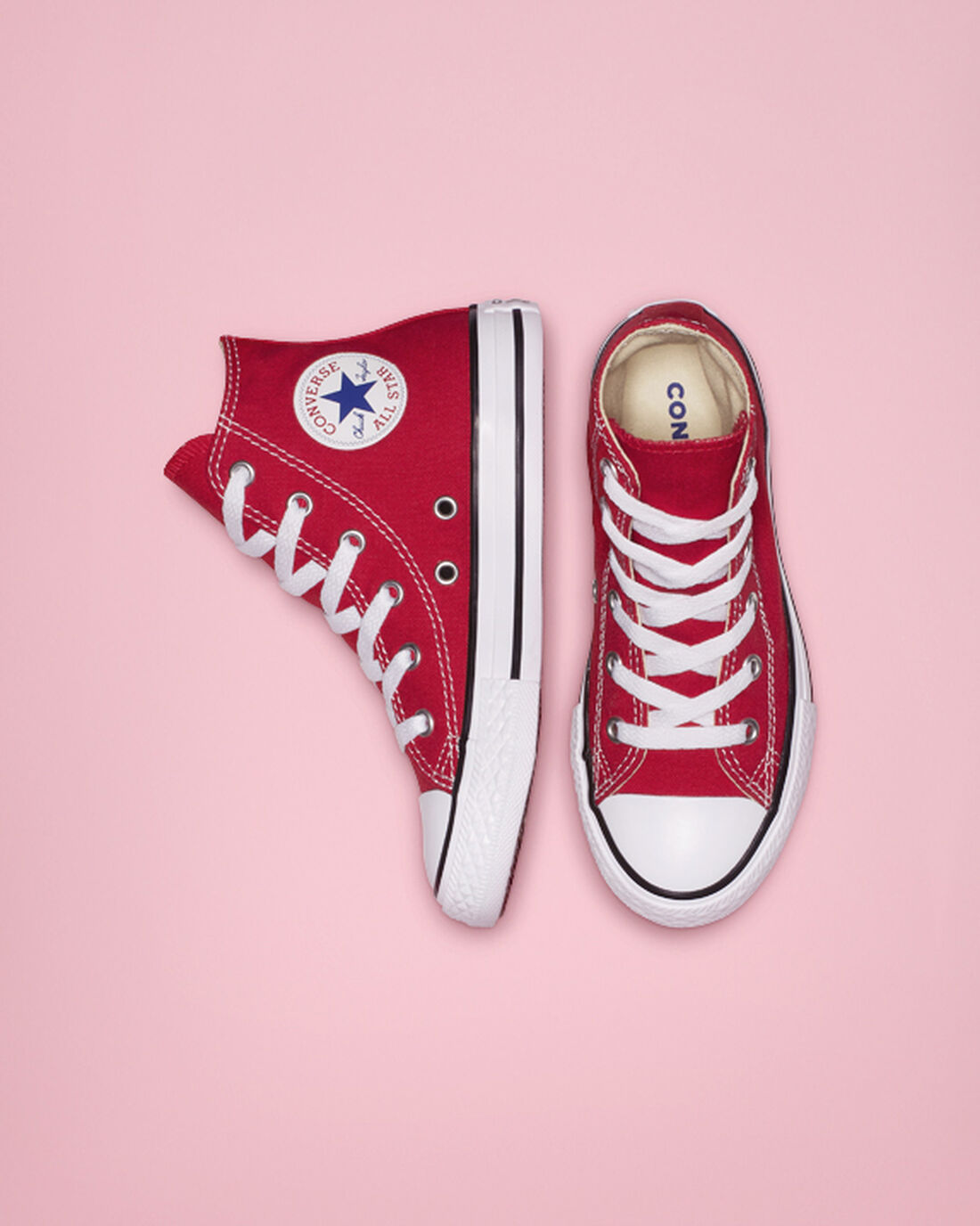 Boys' Converse Chuck Taylor All Star High Top Sneakers Red | Australia-16078