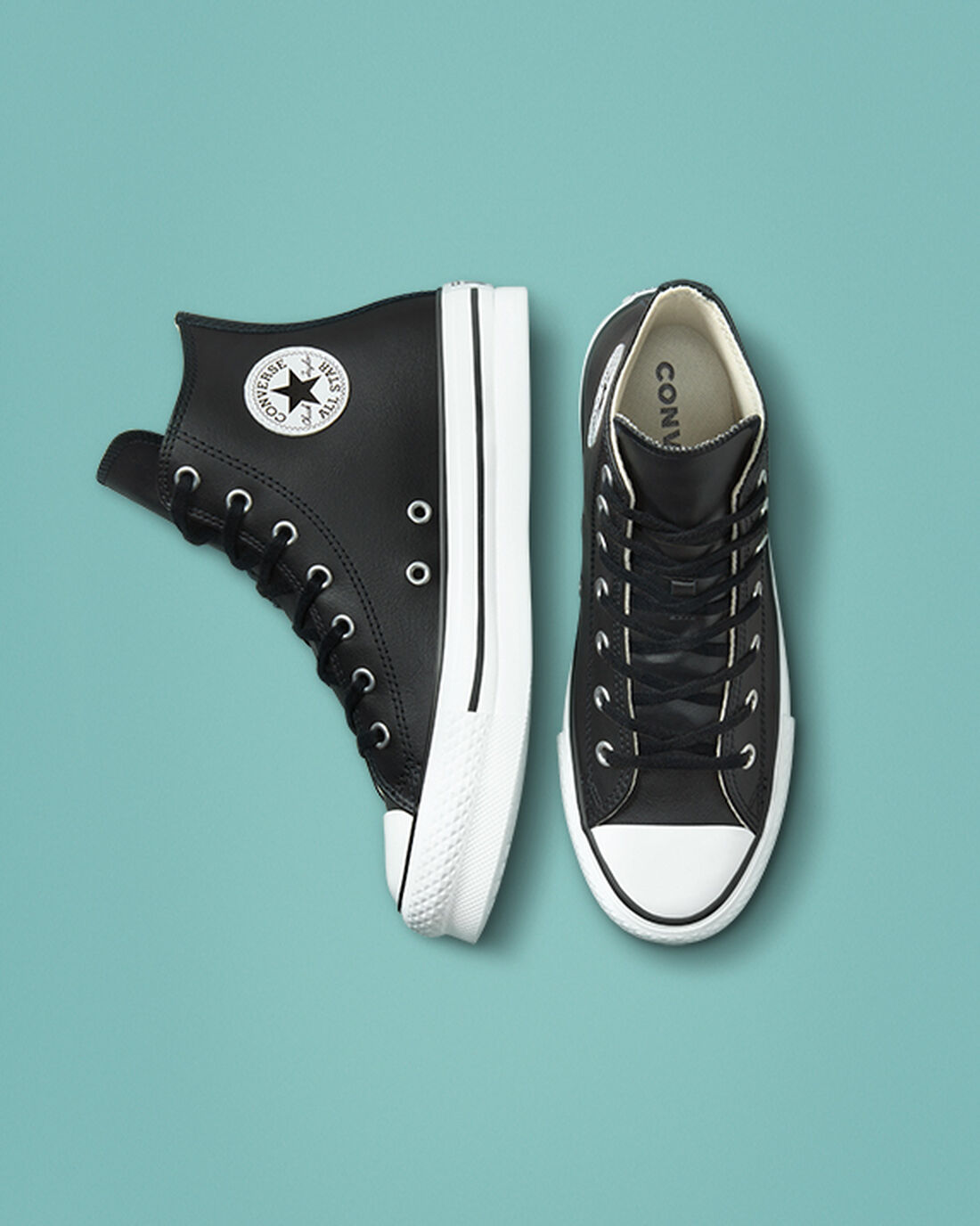 Boys' Converse Chuck Taylor All Star Lift Platform High Top Sneakers Black/Beige White | Australia-75603