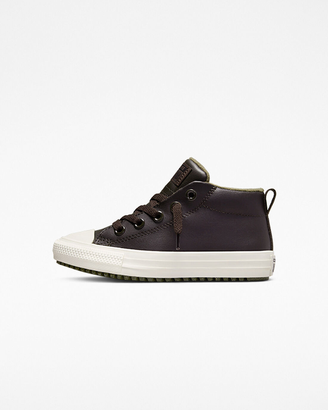 Boys' Converse Chuck Taylor All Star Street Boot Leather High Top Sneakers Brown | Australia-80914