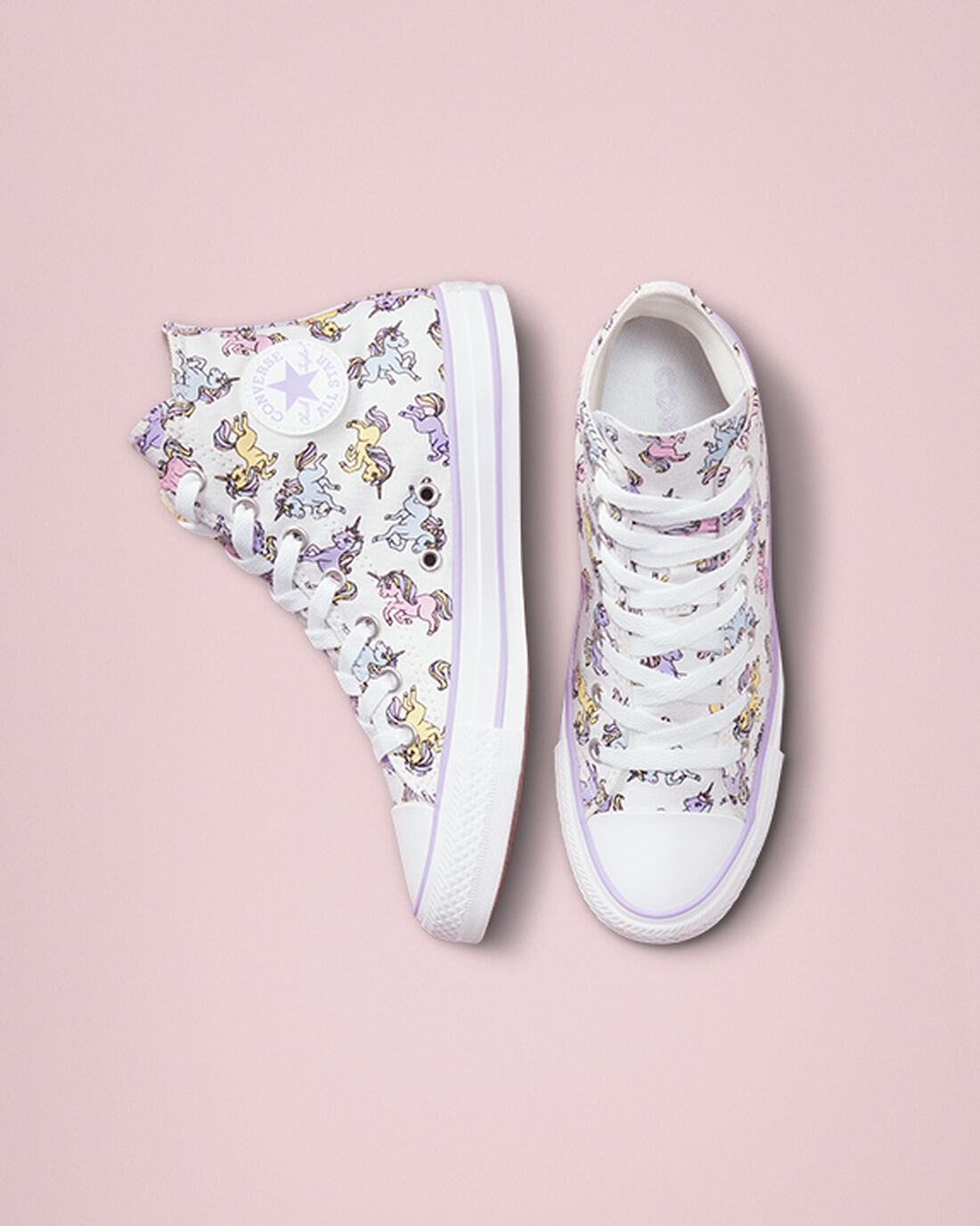 Boys' Converse Chuck Taylor All Star Unicorns High Top Sneakers White/Grey Purple | Australia-39816