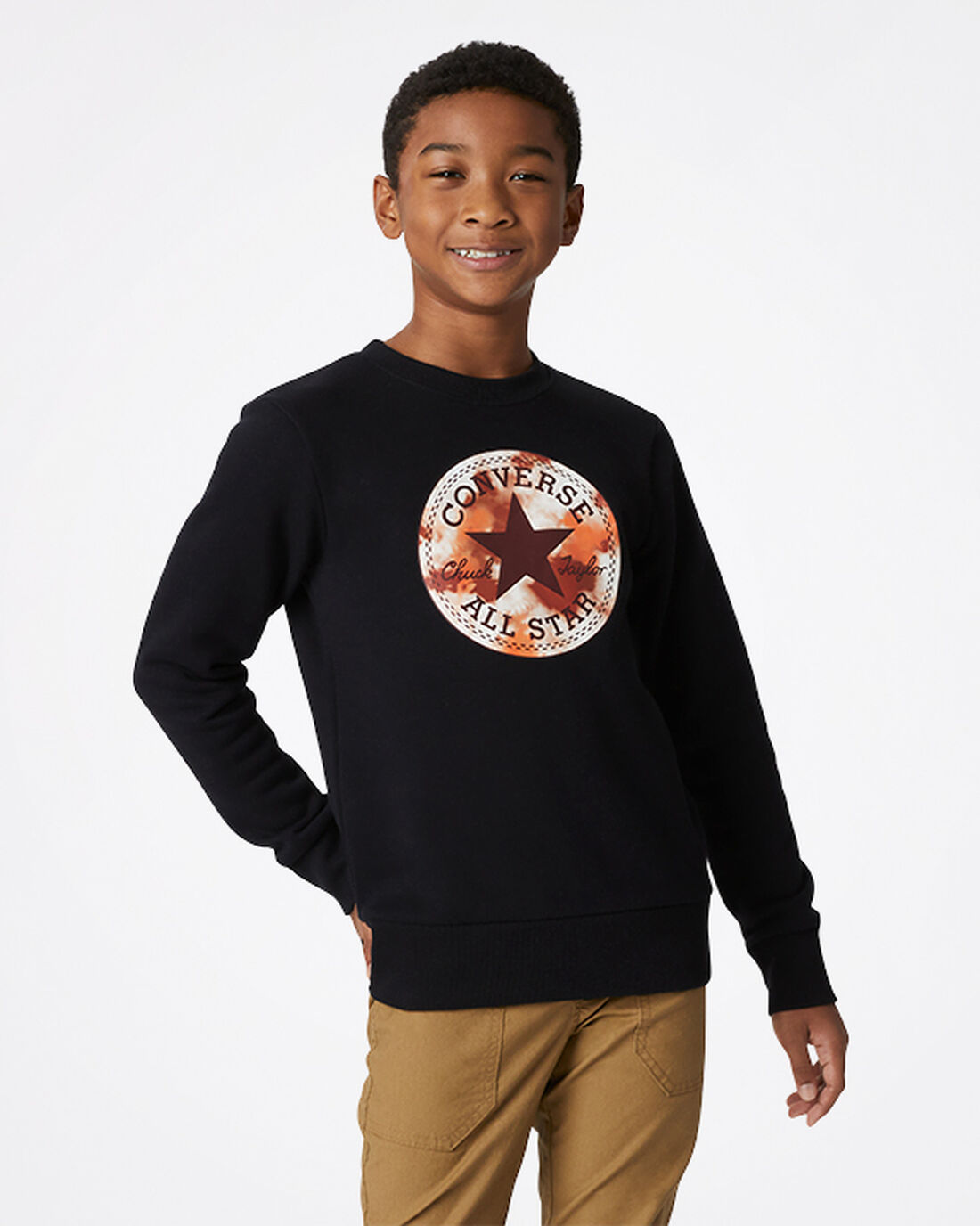 Boys\' Converse Into The Wild Fleece Crew Sweatshirts Black | Australia-51328