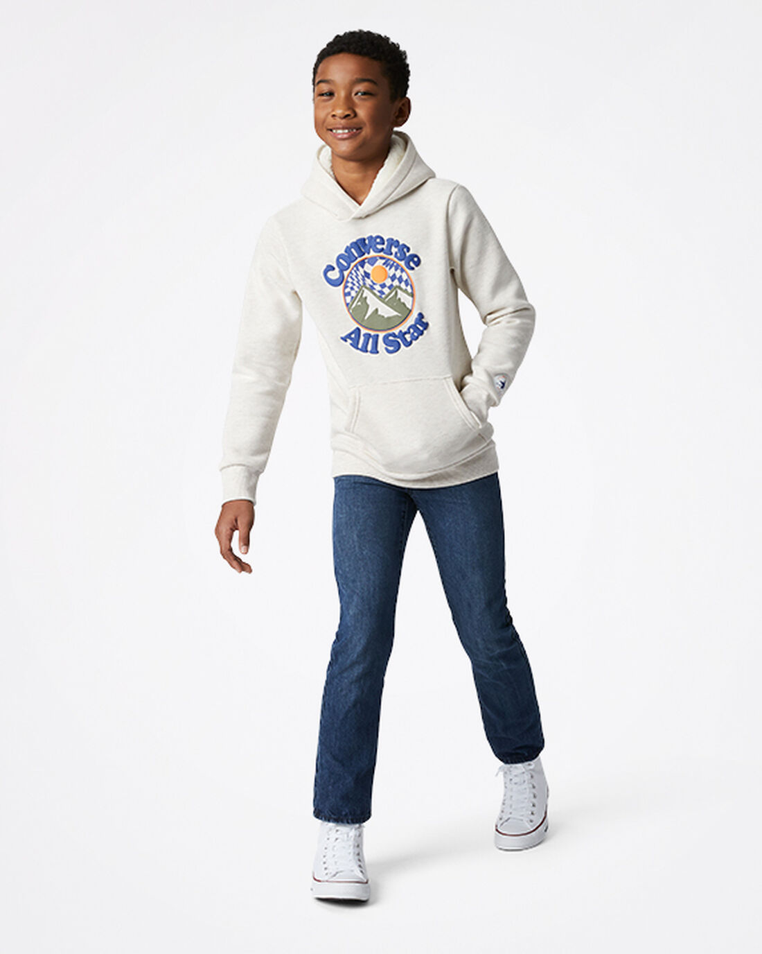 Boys' Converse Into The Wild Fleece Pullover Hoodies Beige | Australia-31654