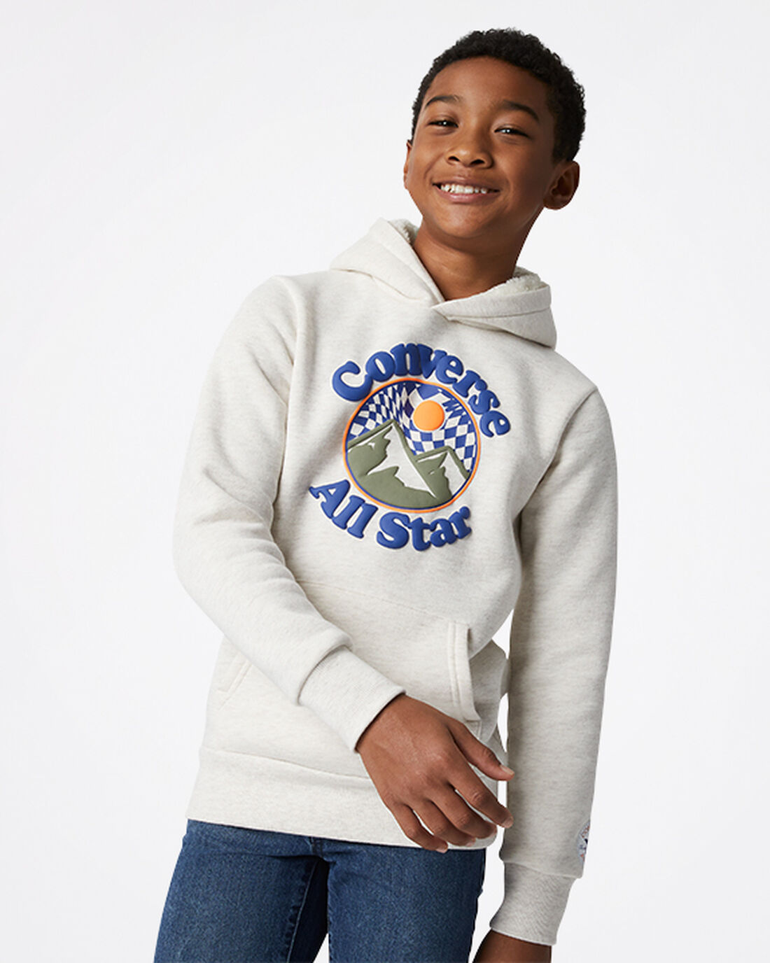 Boys\' Converse Into The Wild Fleece Pullover Hoodies Beige | Australia-31654