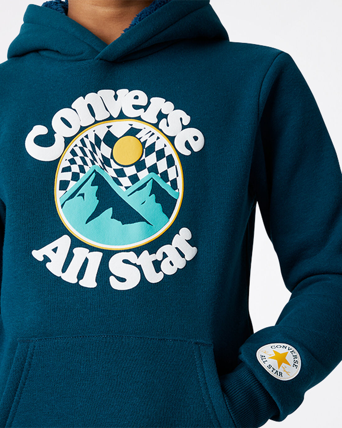 Boys' Converse Into The Wild Fleece Pullover Hoodies Blue | Australia-49015