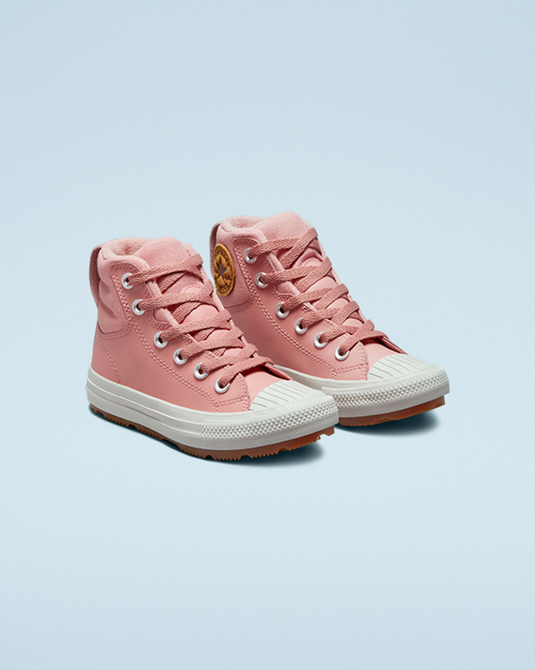 Boys' Converse Leather Chuck Taylor All Star Berkshire Boot Color High Top Sneakers Pink | Australia-08461