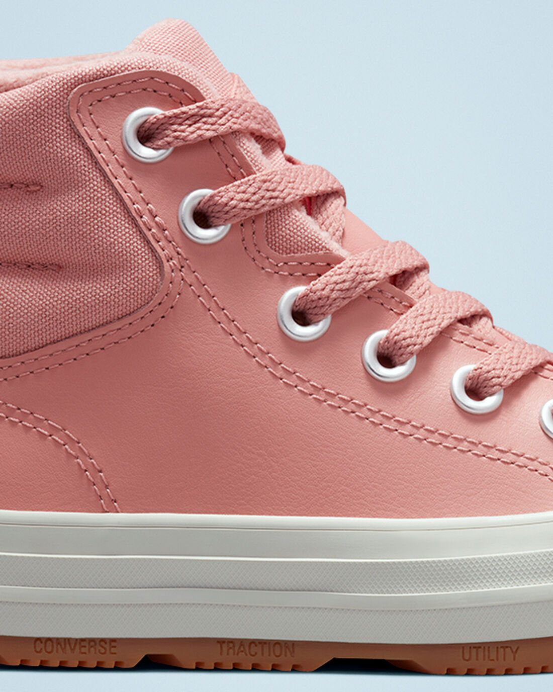 Boys' Converse Leather Chuck Taylor All Star Berkshire Boot Color High Top Sneakers Pink | Australia-08461