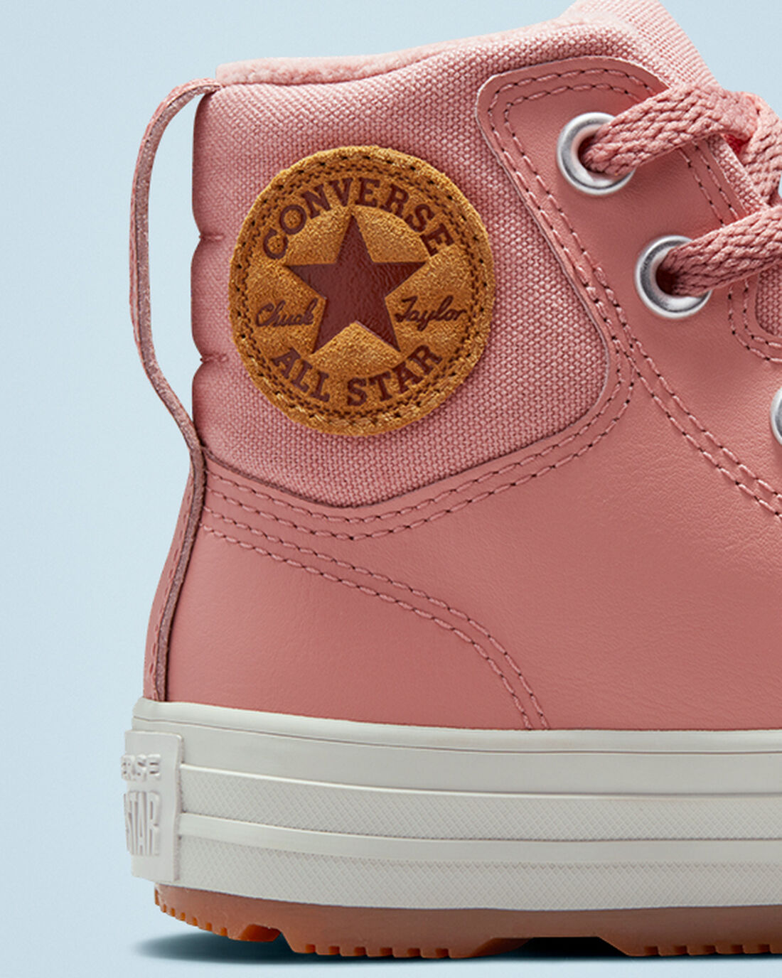 Boys' Converse Leather Chuck Taylor All Star Berkshire Boot Color High Top Sneakers Pink | Australia-08461