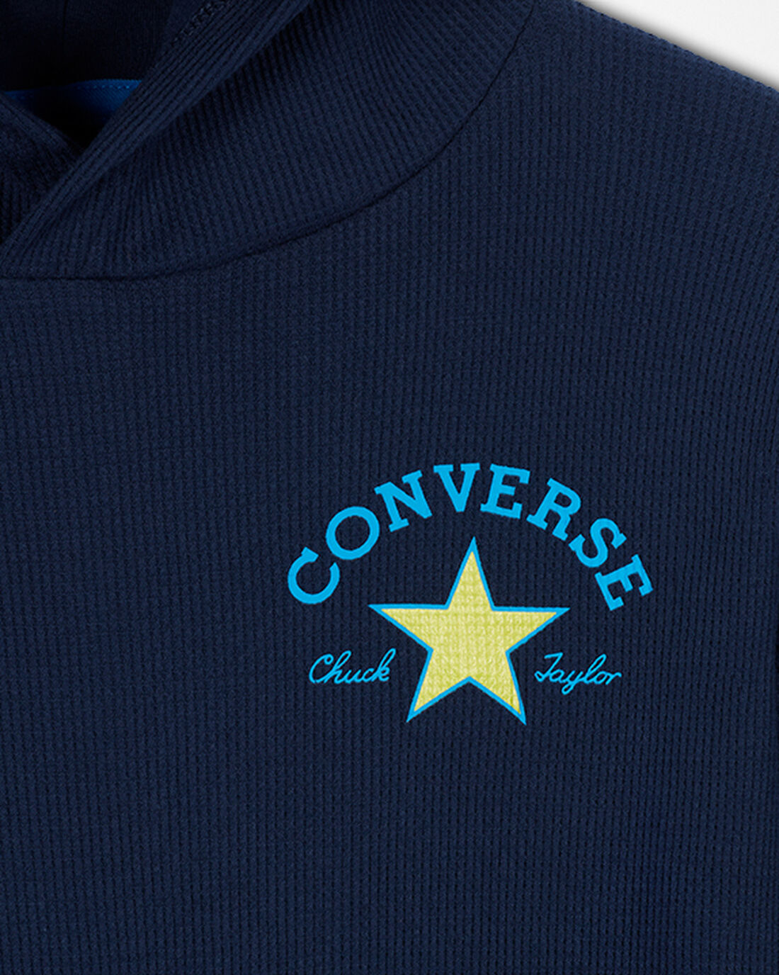 Boys' Converse Long Sleeve Waffle Hoodies Navy | Australia-43729