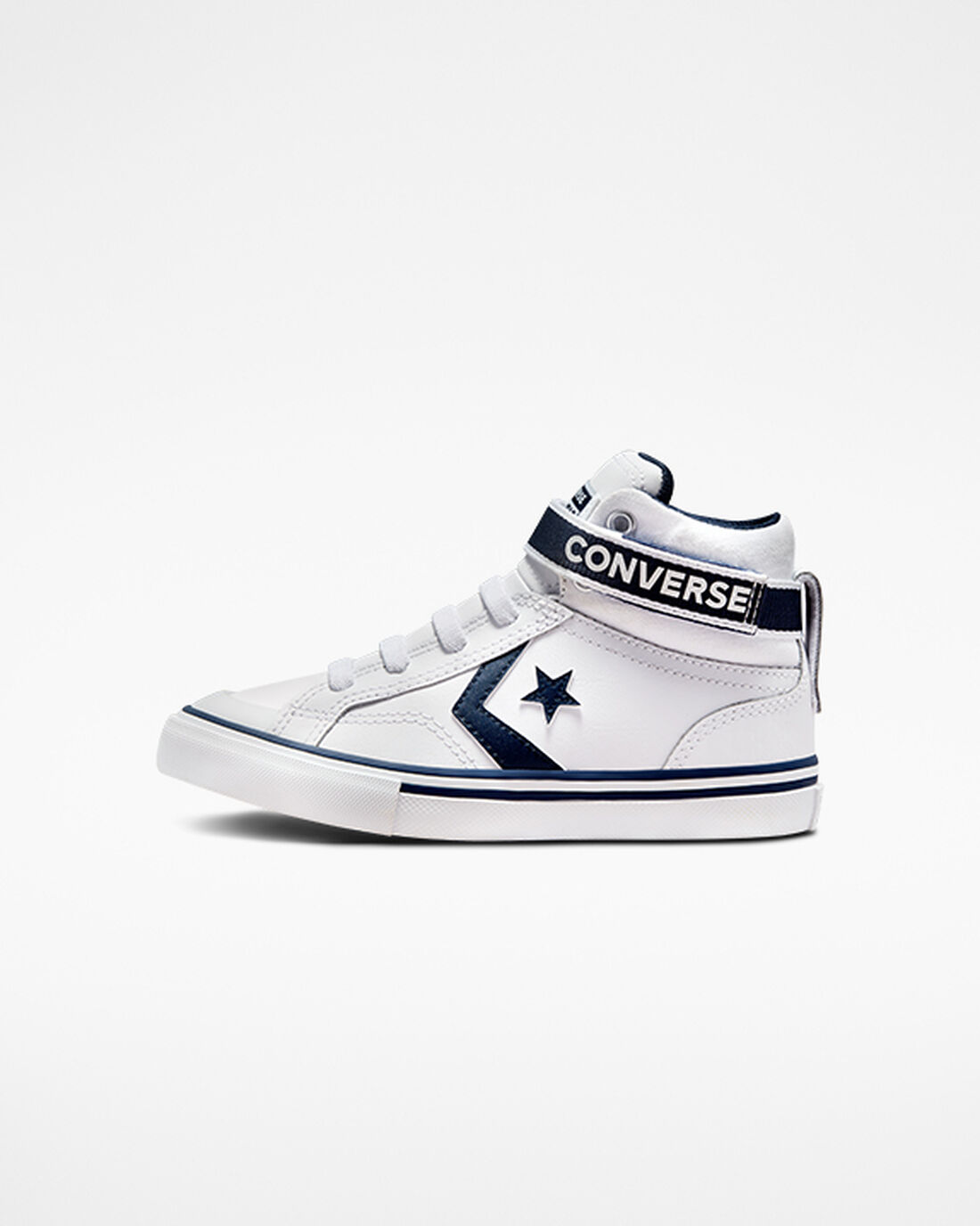 Boys' Converse Pro Blaze Strap Easy-On Varsity Club High Top Sneakers White/Navy/White | Australia-29641