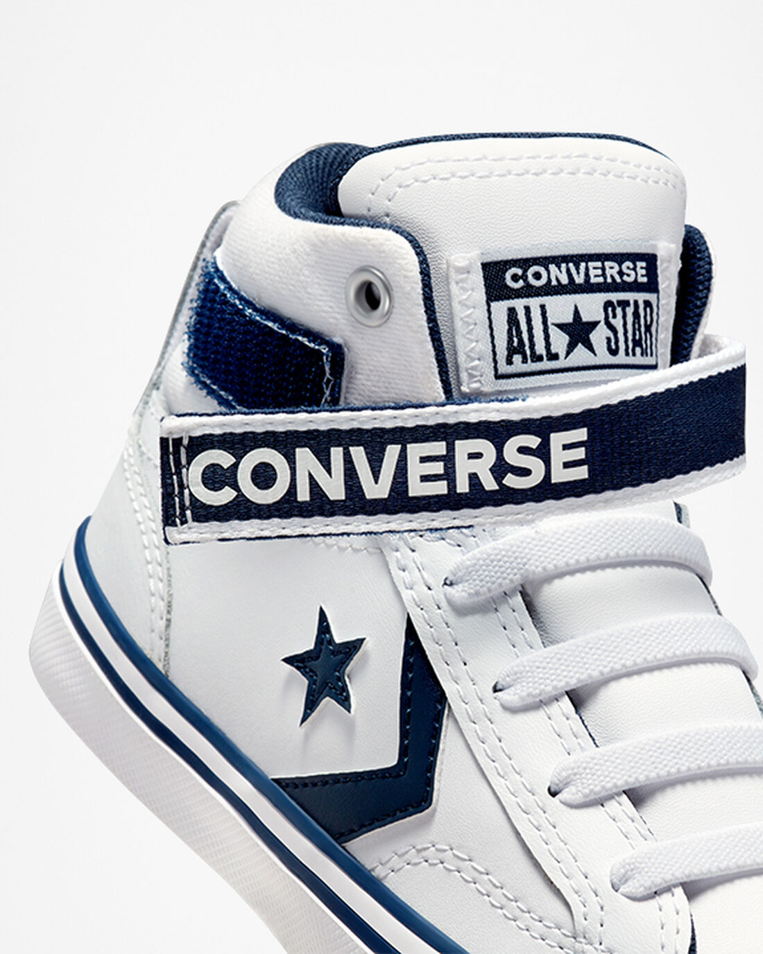 Boys' Converse Pro Blaze Strap Easy-On Varsity Club High Top Sneakers White/Navy/White | Australia-29641