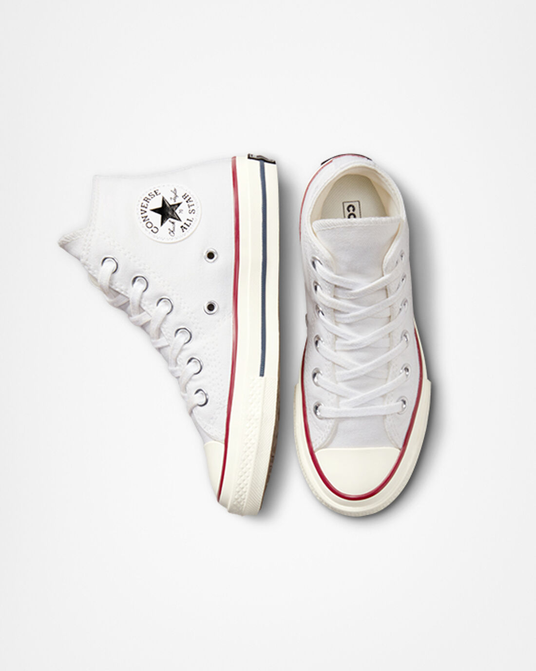 Girls' Converse Chuck 70 Vintage Canvas High Top Sneakers White/Dark Red | Australia-50649