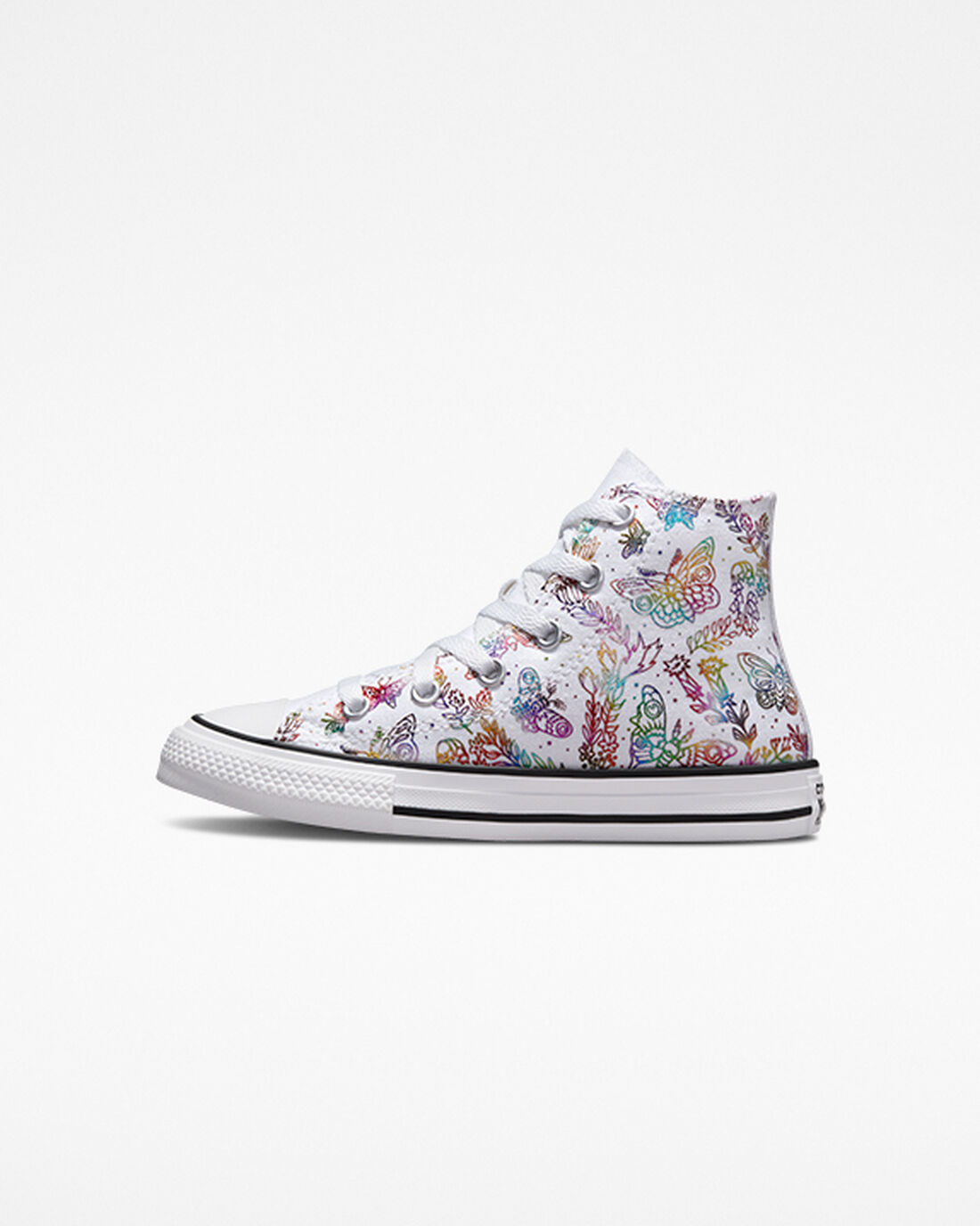 Girls' Converse Chuck Taylor All Star Butterfly Shine High Top Sneakers White/Pink/Purple/Blue | Australia-38420